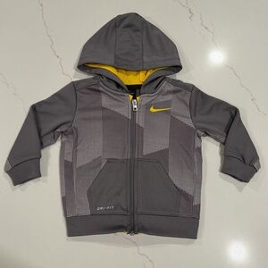 Nike Gray and Yellow Kids Hoodie